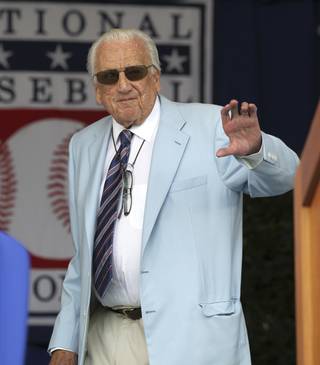 Hall of Famer Ralph Kiner during the Baseball Hall of Fame inductions in Cooperstown, N.Y., on Sunday, July 24, 2011.
