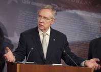 Senate Majority Leader Harry Reid gestures during a news conference on Capitol Hill in Washington, Friday, July 29, 2011.