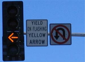Flashing yellow turn arrow signals, such as this one, are being installed the Las Vegas Valley.