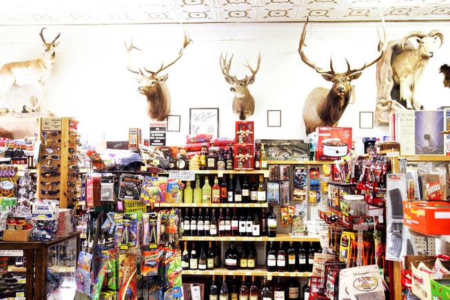 Trophy big game animals are displayed Raine's Market, a grocery ...