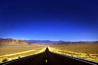 U.S. Highway 50 is seen just after 11 p.m. east of Fallon on Tuesday, Aug. 9, 2011.