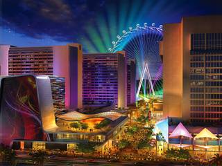An artist's illustration of Caesars Entertainment's Linq development. The $550 million shopping, dining and entertainment district will be anchored by the 550-foot-tall High Roller observation wheel. The project's first phase is expected to open in late 2013.