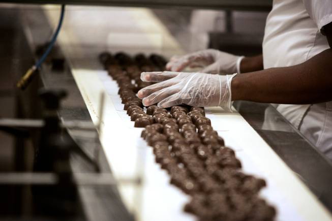 Chocolates being made at Ethel M Chocolate Factory in Henderson Thursday, August 25, 2011.