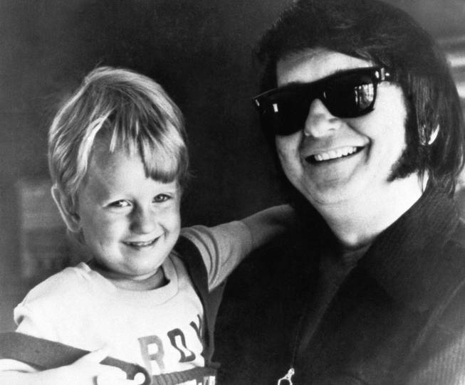 Musician Roy Orbison, right, poses with his son Roy Orbison Jr., July 17, 1973.