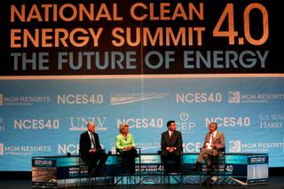 ENN Group chairman Yusuo Wang, speaks during the National Clean Energy Summit Tuesday, August 30, 2011 at the Aria Convention Center. 