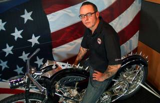 Shaun Ruddy of Phat Choppers poses at the Arlen Ness Motorcycles shop Tuesday, September 13, 2011. Ruddy will be competing in the Artistry in Iron competition at Las Vegas BikeFest Sept. 29 through Oct. 2.