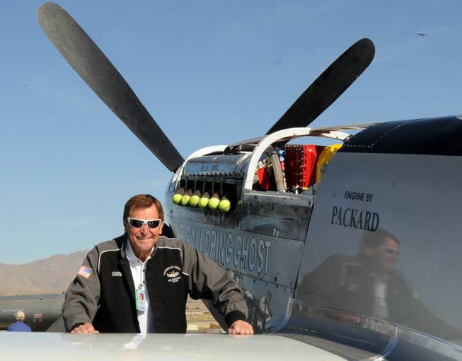 This Wednesday, Sept. 15, 2010, photo, shows long time Reno Air Race pilot Jimmy Leeward with his P51 Mustang.  A spokesman for Reno's National Championship Air Races says the P-51 Mustang that crashed into a box seat area at the front of the grandstand Friday, Sept. 16, 2011, at the air race was piloted by Leeward.