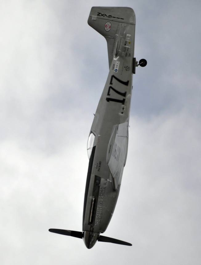 A P-51 Mustang airplane is shown right before crashing at the Reno Air show on Friday, Sept. 16, 2011 in Reno Nevada. The plane plunged into the stands at the event in what an official described as a "mass casualty situation."