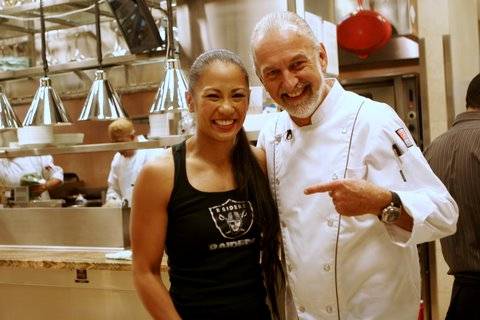 Las Vegas boxer Ana Julaton with chef Hubert Keller.