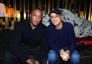Dr. Dre and Jimmy Iovine at Gold Lounge in Aria on Sept. 23, 2011.

