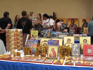 Greek Orthodox religious books, crosses and art was for sale at the Greek Food Festival, hosted at the St. John the Baptist Greek Orthodox Church.