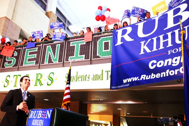 Ruben Kihuen speaks during his campaign kickoff celebration at Rancho High School in Las Vegas Tuesday, September 27, 2011. Kihuen, who is a state senator, is running for U.S. Congress in 2012.