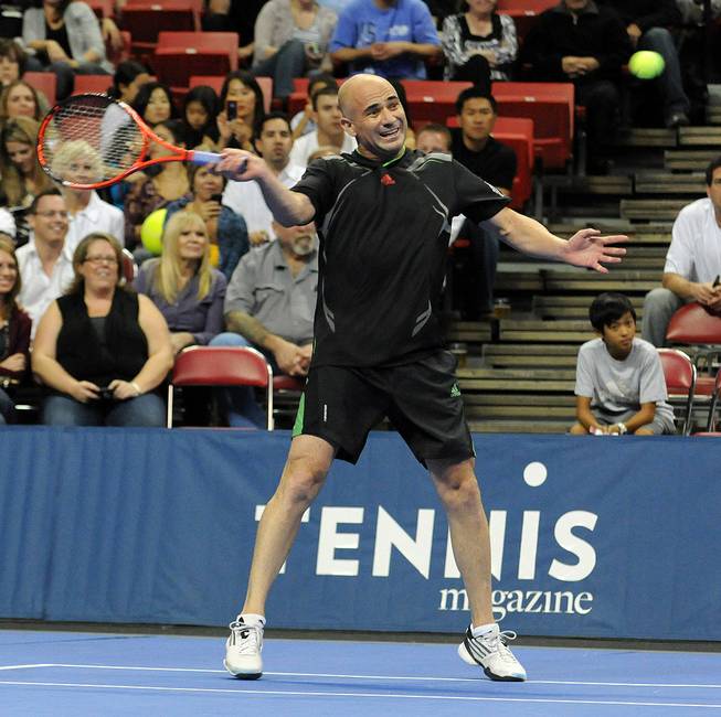 The Tennis Champions Series with Andre Agassi, Pete Sampras, Jim Courier and John McEnroe at the Thomas & Mack Center at UNLV on Oct. 15, 2011.