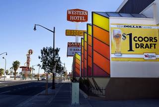A view of the Western Hotel and Casino on East Fremont Street on Tuesday, Nov. 15, 2011. In a statement, Tamares Real Estate, owners of the Western, announced the casino will close Monday, Jan. 16, 2012, for an indefinite period of time.