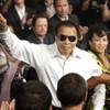 Boxing legend Muhammad Ali attends the welterweight fight between Floyd Mayweather Jr. and Shane Mosley on May 2, 2010, at the MGM Grand Garden Arena.	