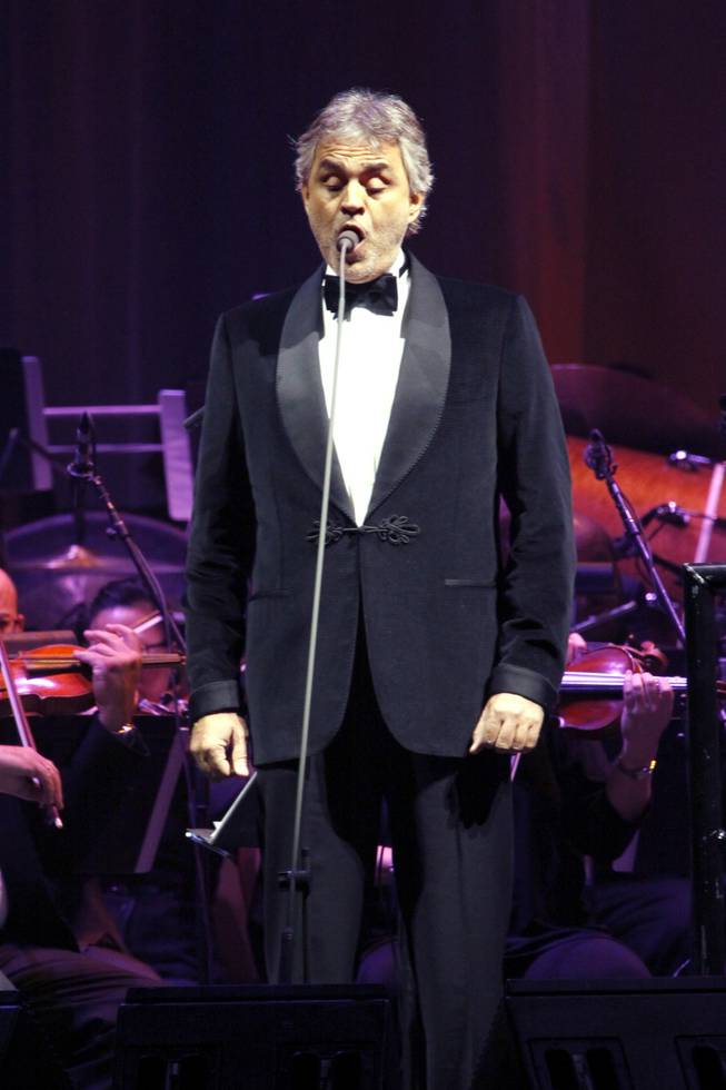 Andrea Bocelli performs at MGM Grand Garden Arena on Dec. 10, 2011.