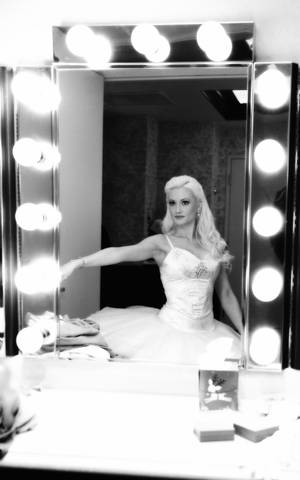 Holly Madison backstage at Nevada Ballet Theatre's "The Nutcracker" at the Paris on Dec. 17, 2011.
