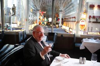 Oscar Goodman sits in a booth at his Oscar’s Beef Booze & Broads steakhouse at the Plaza on Monday, Dec. 19, 2011, in downtown Las Vegas.