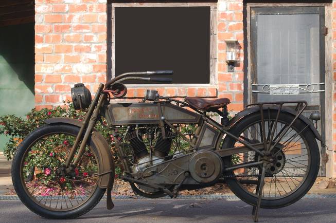 This original 1915 Harley-Davidson Model 11-F is among the motorcycles up for auction at the Bonham auction at the Imperial Palace.