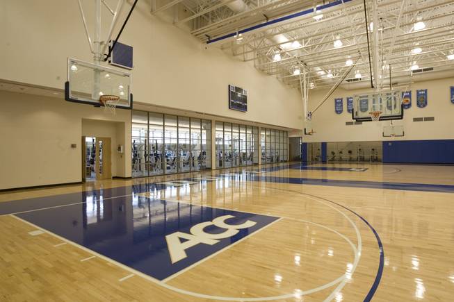 A look at the basketball practice facility at Duke's Michael W. Krzyzewski Center.