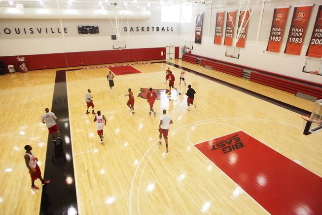A look at the basketball practice facility at Louisville's  KFC Yum! Center.