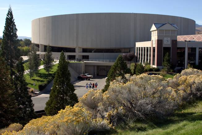 A look at the exterior of the Lawlor Events Center at the University of Nevada, Reno.
