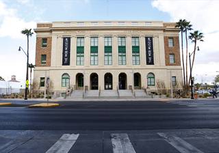 A exterior view of the Mob Museum in downtown Las Vegas Monday, Feb. 13, 2012. The museum, in a renovated former federal courthouse and U.S. Post Office, will have its grand opening Tuesday. The building was completed in 1933 and is listed on the Nevada and National Registers of Historic Places. It is also one of 14 sites in the nation that hosted the 1950-51 U.S. Senate Special Committees to investigate Crime in Interstate Commerce, also known as the Kefauver hearings.