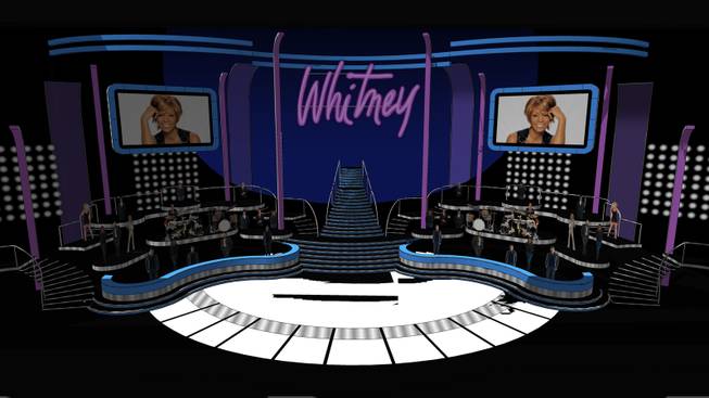 One of two set designs created by Andy Walmsley for a Whitney Houston residency that never happened.