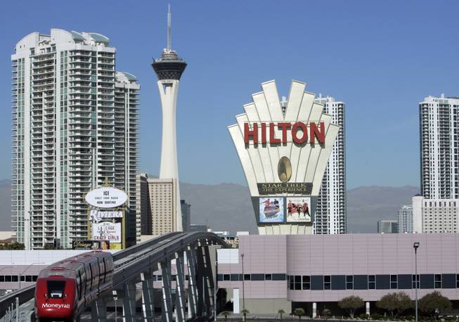 A view of the Las Vegas Hilton marquee sign November 26, 2007. 