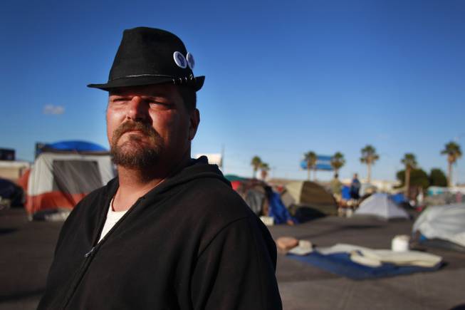 Occupy Las Vegas organizer Jason Vickrey is seen at the group's encampment on Feb. 16, 2012.