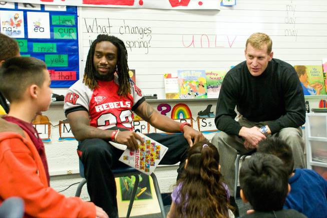 UNLV's Coach Bobby Hauck Visits Crestwood Elementary