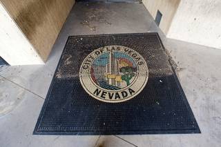 A city seal is shown on a door mat at the old city hall building is shown March. 6, 2012. The building is now the headquarters of Zappos.