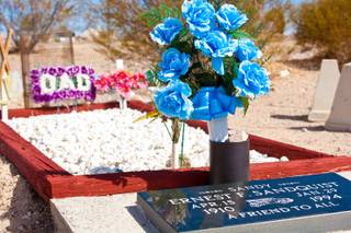 A view of a desert cemetery, established 1906, at Searchlight Nevada, March 14, 2012.