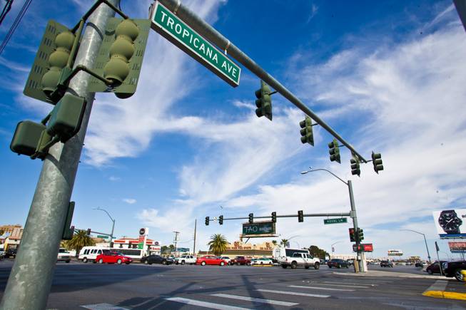 The intersection of Tropicana Avenue and Koval Lane on Thursday, March 15, 2012.