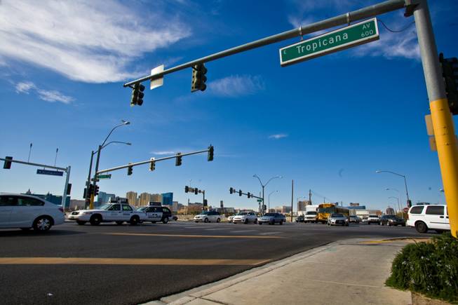 The intersection of Tropicana Avenue and Paradise Road on Thursday, March 15, 2012.
