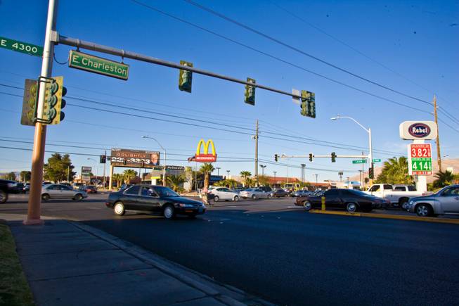 The intersection of Charleston Boulevard and Lamb Boulevard on Thursday, March 15, 2012.