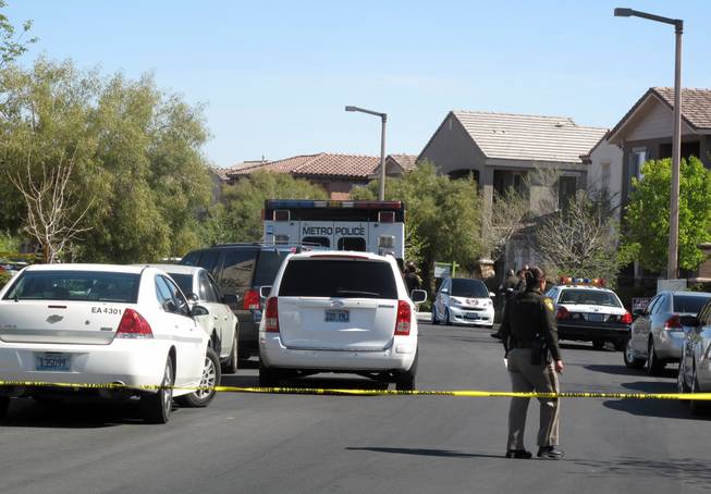 Metro Police said a resident fatally shot an intruder in his backyard Tuesday, March 20, 2012. The incident happened at 9:25 a.m. in the 2100 block of Spurs Court, a residential neighborhood near Hualapai Way and Sahara Avenue.