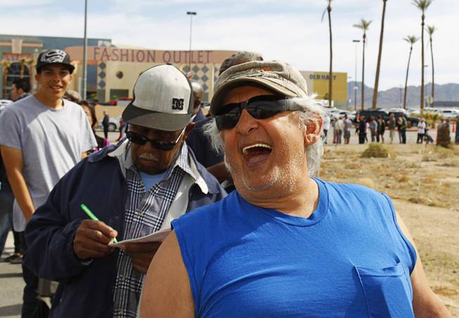 Lottery hopeful Harry Donato, 69, waits in line to buy tickets for the Mega Millions lottery at the Primm Valley Lotto Store across the state line at Primm Thursday, March 29, 2012. 