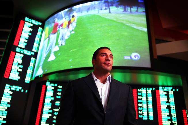 Joe Magliarditi, the president of the Palms, stands in front of the temporary sports book area inside the Palms on Friday, March 30, 2012.