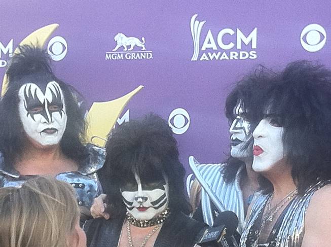 KISS at the ACMs walking the red carpet at MGM Grand Garden Arena on Sunday, April 1, 2012.