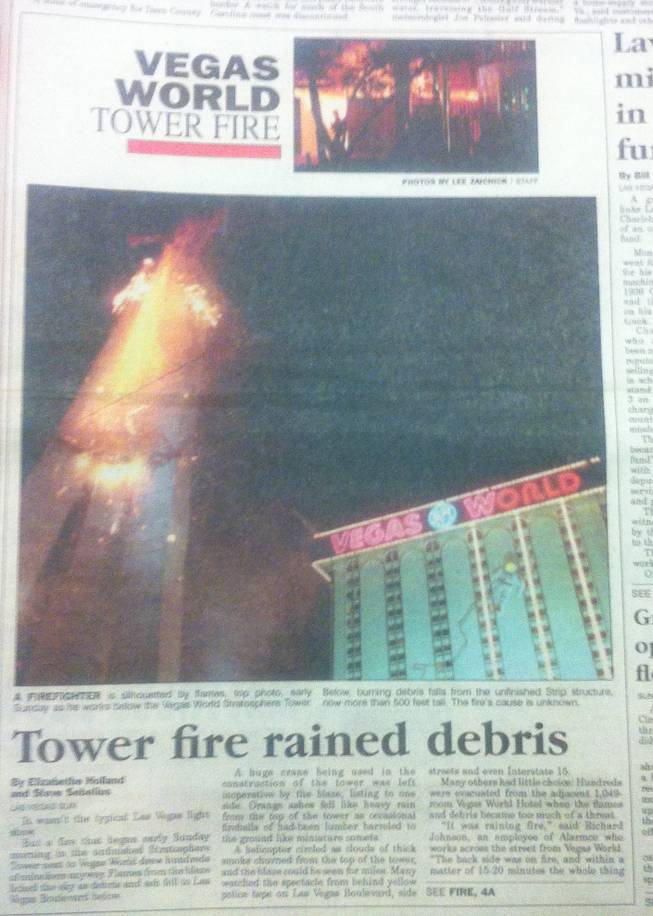 Las Vegas Sun's coverage of the Vegas World tower fire.