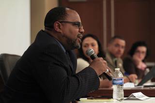 Attorney Richard Boulware speaks during a panel discussion about the killing of Trayvon Martin at UNLV Tuesday, April 10, 2012.