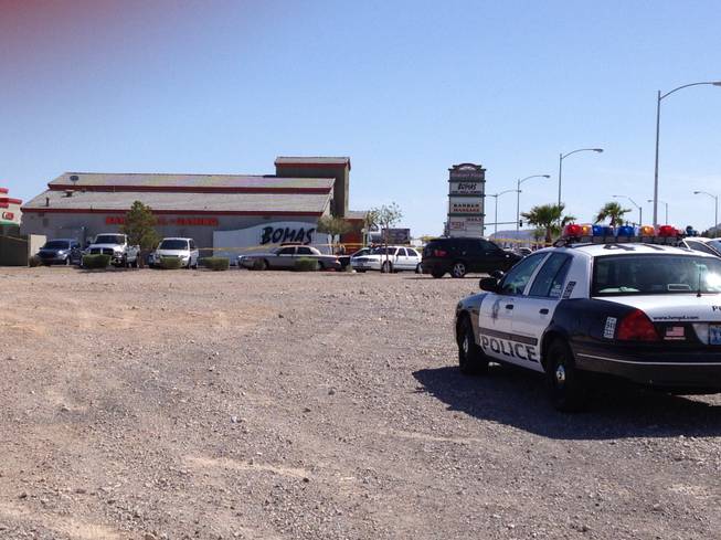 Metro Police are investigating a triple shooting at Bomas Bar & Grill, 8020 S. Durango Drive, on Thursday, April 12, 2012.