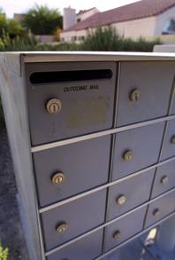 Residential cluster mailboxes, like this one in Henderson, will soon have the outgoing mail slots sealed off. The collection boxes are targeted by thieves who beak into the boxes looking to steal and wash outgoing checks.
