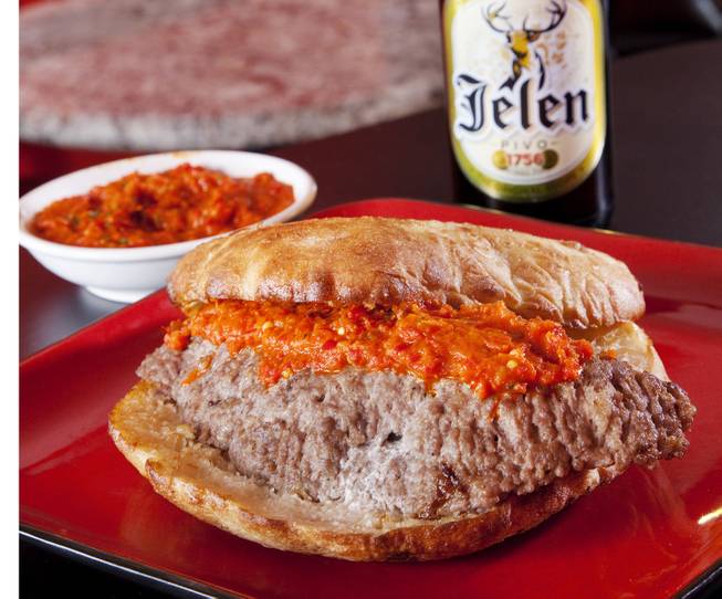 A Serbian take on the Juicy Lucy. The bread is big enough to challenge you to a duel. 