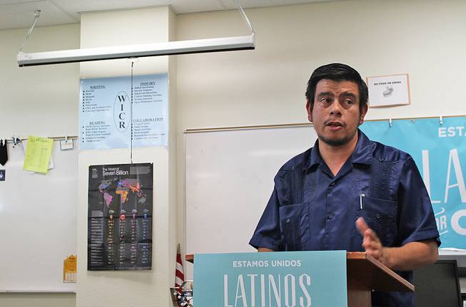 Isaac Barron, a teacher at Rancho High School and the faculty adviser for the Hispanic Student Union, told a group of students Tuesday that if it weren't for Pell Grants he may have never made it through college. "I don't think anyone should be turned away because of cost," he said.
