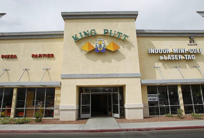A view of the King Putt indoor golf and laser tag business at the Stephanie Beltway Plaza strip mall in Henderson Wednesday, April 25, 2012. King Putt is scheduled to open in May.