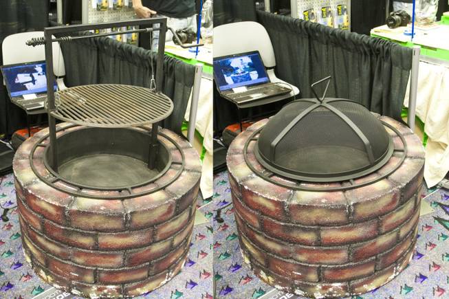The Santa Maria Portable Fire Pit & BBQ is shown at the 2012 National Hardware Show in Las Vegas, Wednesday May 2, 2012.