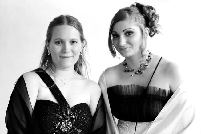 Seniors Jessica Page, 18, and Nicole Steinmann, 18, at Chaparral High School prom in Las Vegas on Saturday, May 5, 2012.