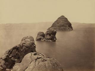 Pyramid Lake in Nevada is part of the exhibit 